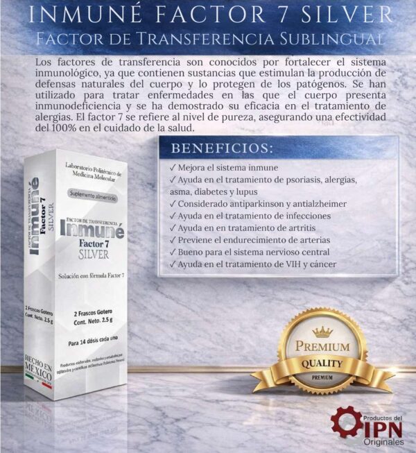 Factor de Transferencia Sublingual Inmuné Factor 7 Silver