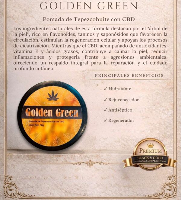 Golden Green (Pomada de Tepezcohuite)